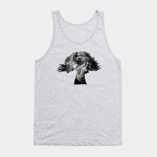 Baobab in Silhouette with Black Rhino Face Overlay Tank Top